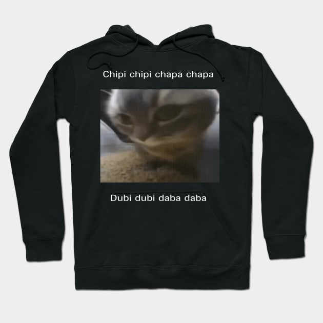 Small Cat meme cute Chipi chipi chapa chapa dubi dubi daba daba Hoodie by GoldenHoopMarket